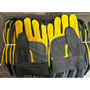 Guante combinado carnaza amarillo  corto